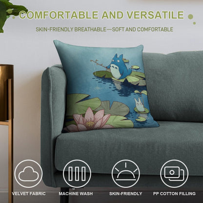 Fishing in The Pond Soft Ultra-Soft Texture Throw Pillow