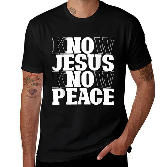 Know Jesus Know Peace Religion God Church Christian Gifts  Rolled Sleeves T-Shirt