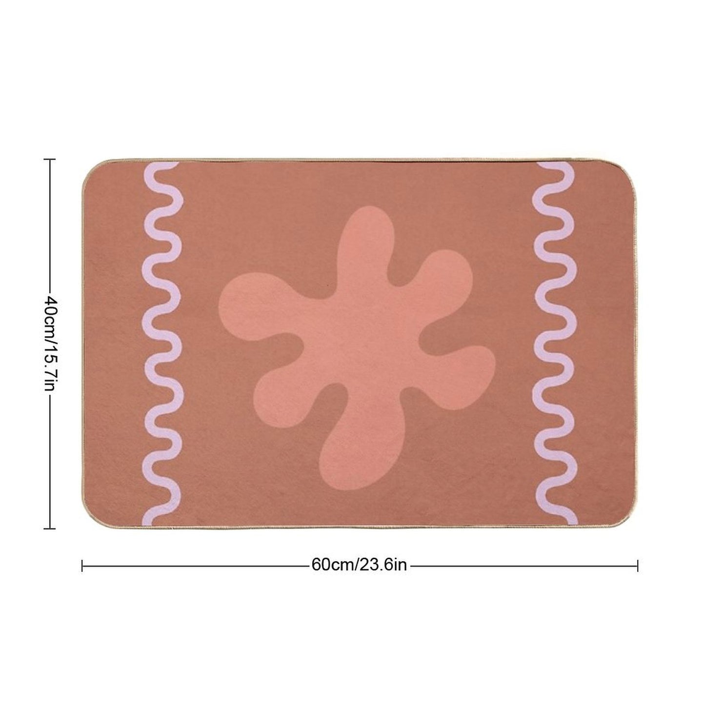 Brown Wavy Lines  Eco-Friendly Bath Mat