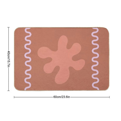 Brown Wavy Lines  Eco-Friendly Bath Mat