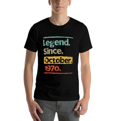 Vintage Retro Legend Since October 1970 50th Birthday Gift  Graphic-printed T-Shirt