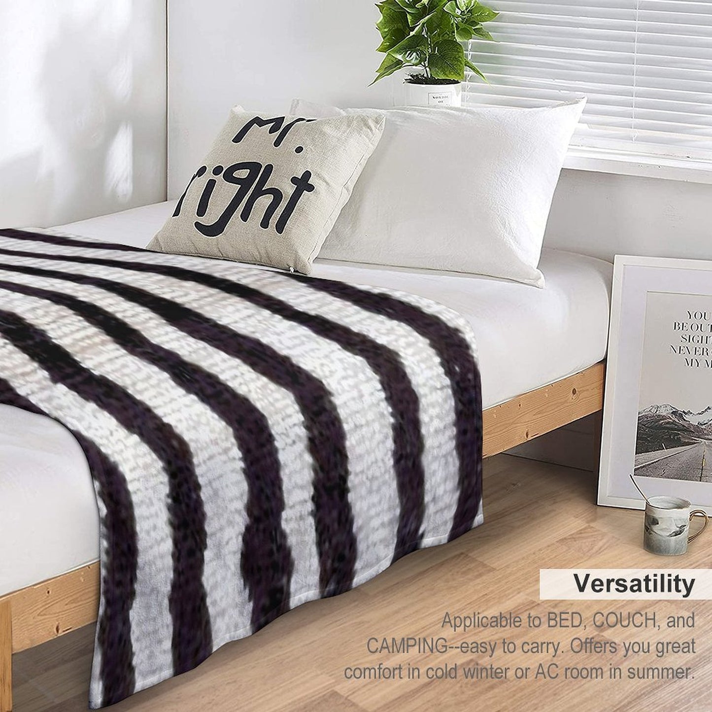 Moroccan Rug With Chevron Stripes Print Durable Throw Blanket