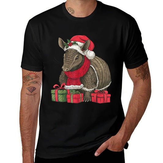 Armadillo Lover Xmas Holiday Santa Armadillo Christmas  Durable T-Shirt