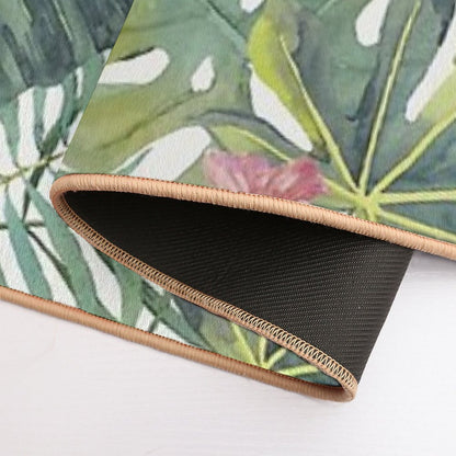 Tropical Leaves Pattern  Easy To Clean Bath Mat