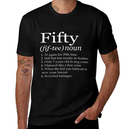 Funny Womens Vintage 50th Birthday Definition Gift  Summer-ready Fabric T-Shirt