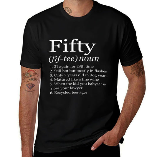 Funny Womens Vintage 50th Birthday Definition Gift  Summer-ready Fabric T-Shirt