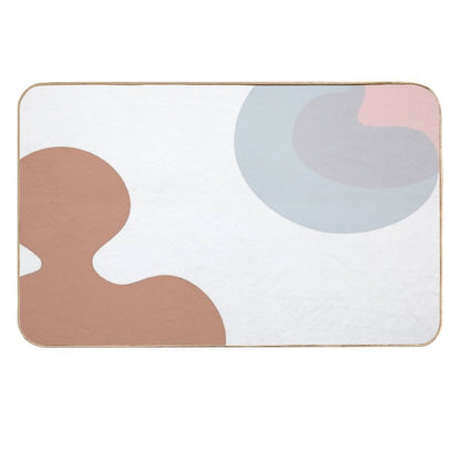 Abstract Hand-drawn Sketch The Contours of Modern Contemporary Boho Elements Isolated Home Wall Decor Simple.  Slip-Resistant Bath Mat