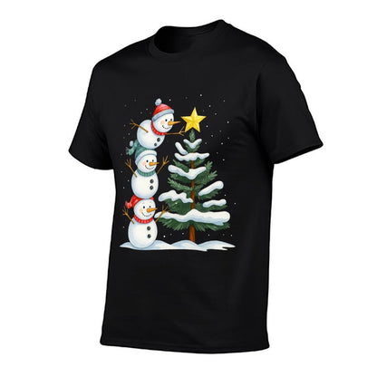 Funny Christmas Snowman Topper Tree Holiday Family Men Women  Vintage-inspired T-Shirt