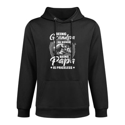 Being Grandpa Is An Honor Being PaPa Is Priceless (on Back) Unisex Design Hoodie