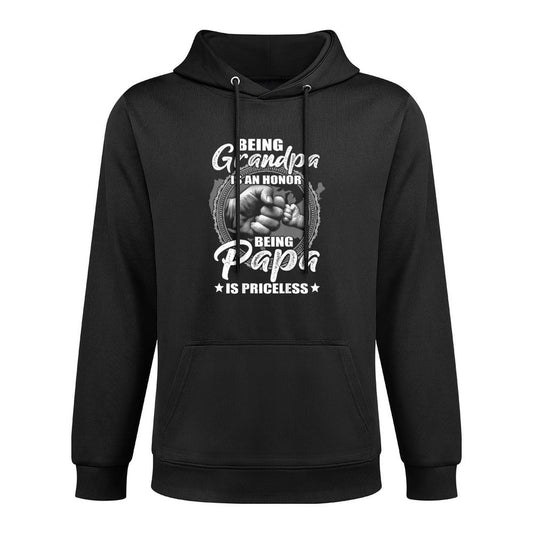 Being Grandpa Is An Honor Being PaPa Is Priceless (on Back) Unisex Design Hoodie