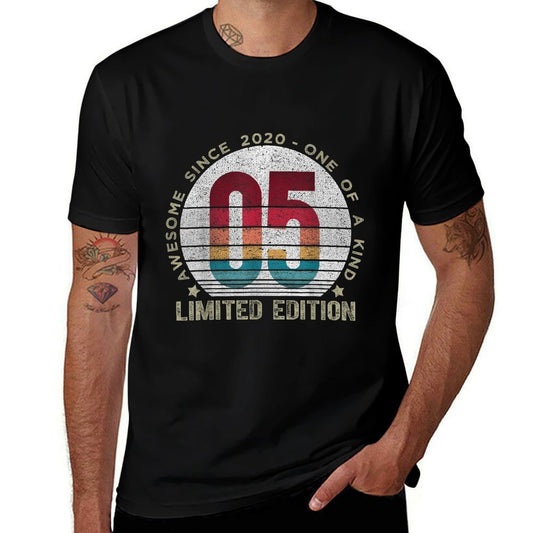 5 Year Old Gifts Vintage 2020 Limited Edition 5th Birthday  Heathered Texture T-Shirt