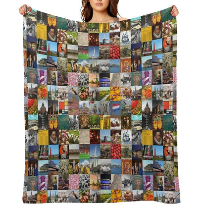 Typical Netherlands Collage of History And Holland Versatility Throw Blanket