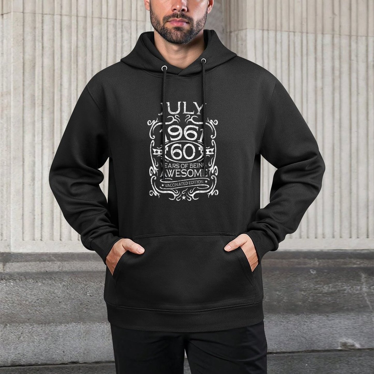 Bday 60 Years Old Apparel Vintage July 1961 60th Birthday Cotton-Polyester Blend Hoodie