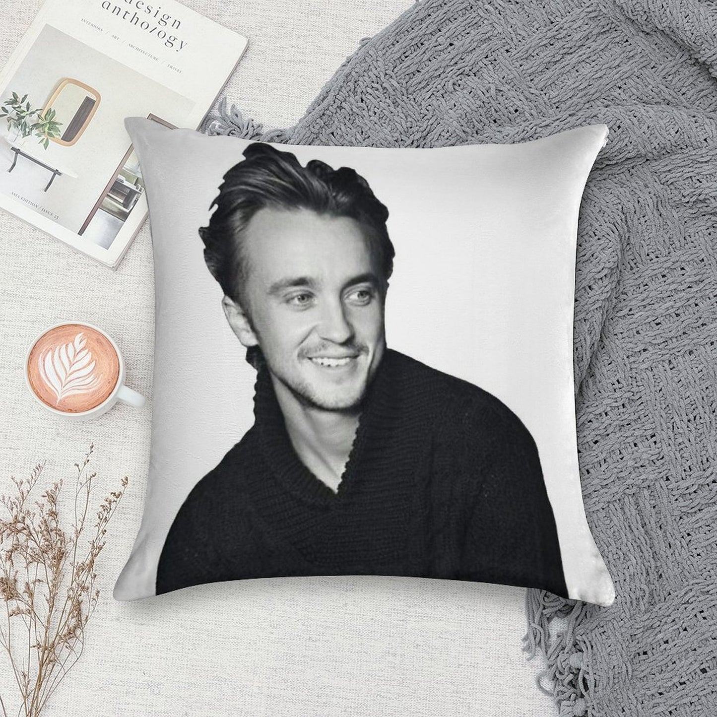 Tom Felton Soft Washable Throw Pillow