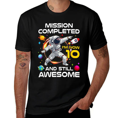 10Th Birthday Astronaut 10 Years Old Outer Space Birthday  Vintage-inspired T-Shirt