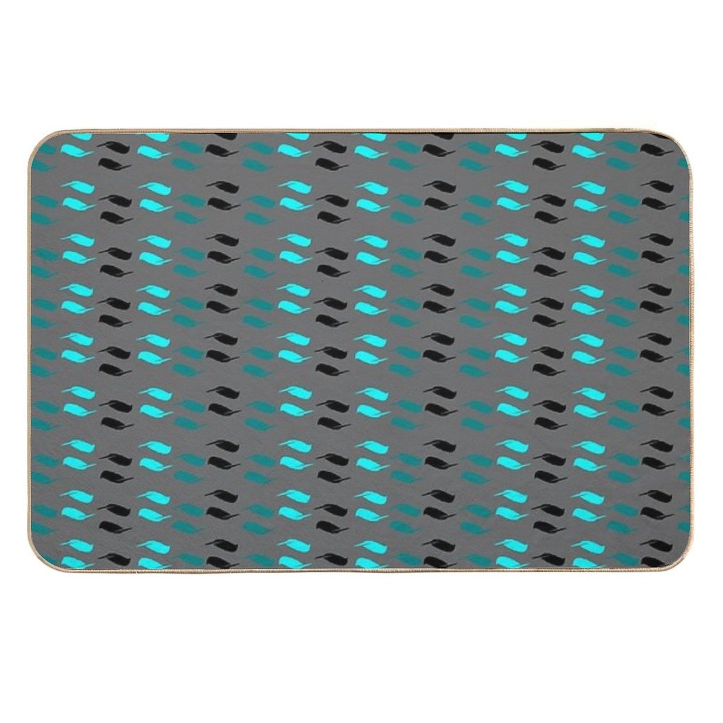 Aqua And Teal  Long-Lasting Bath Mat