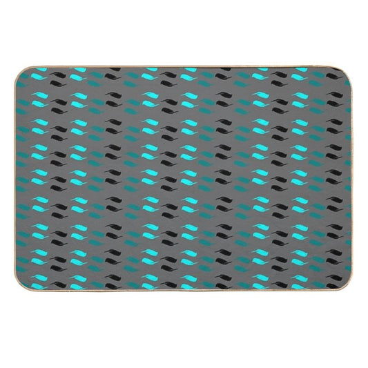 Aqua And Teal  Long-Lasting Bath Mat