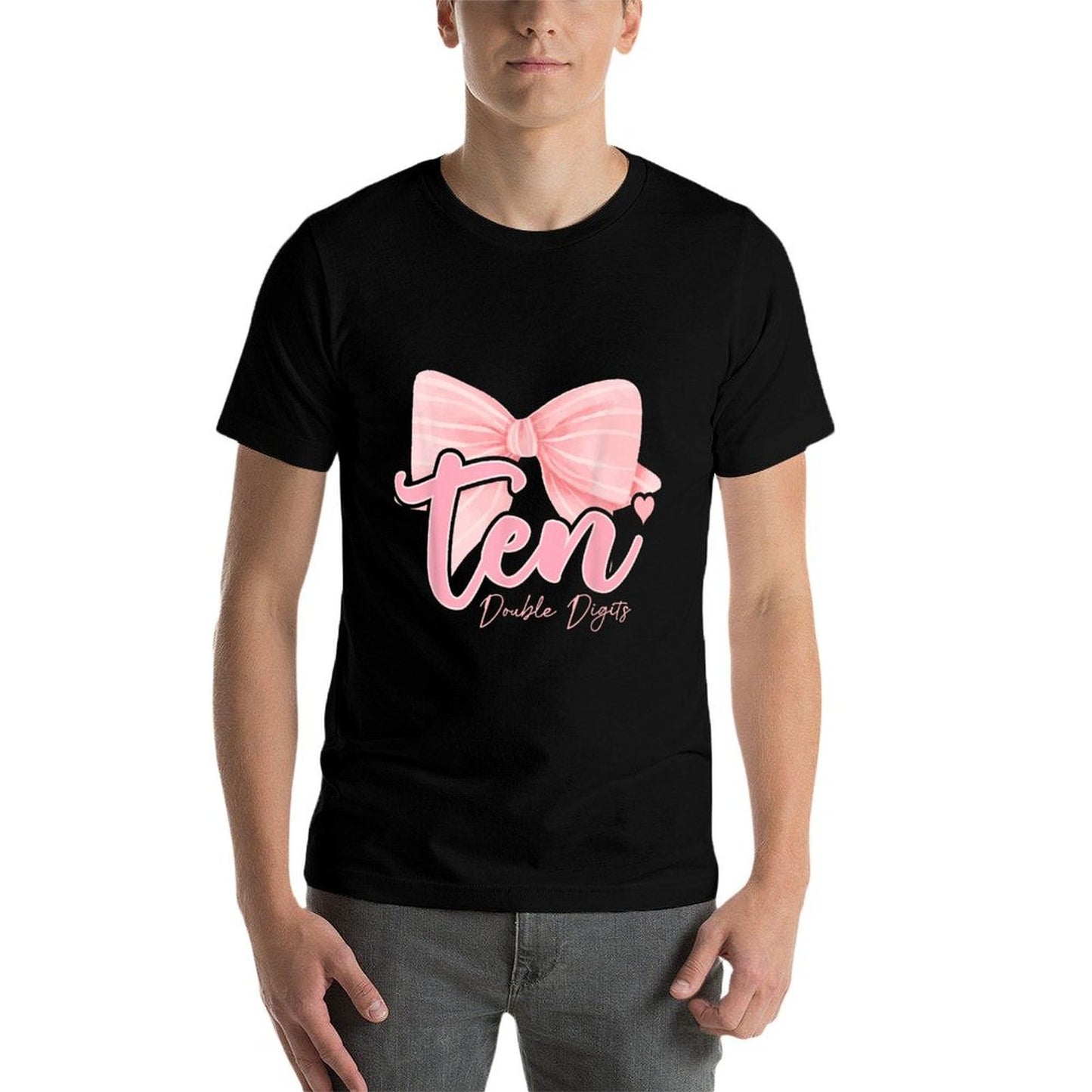 10th Birthday Coquette Bow Pink 10 Year Old Birthday Girl  Polyester Blend T-Shirt