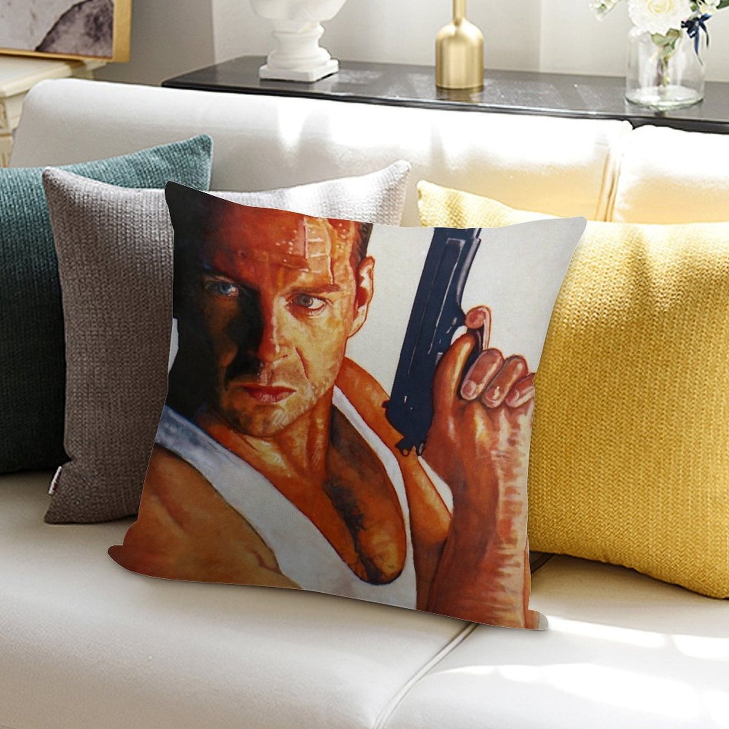 Die Hard Soft Hidden Zipper Throw Pillow