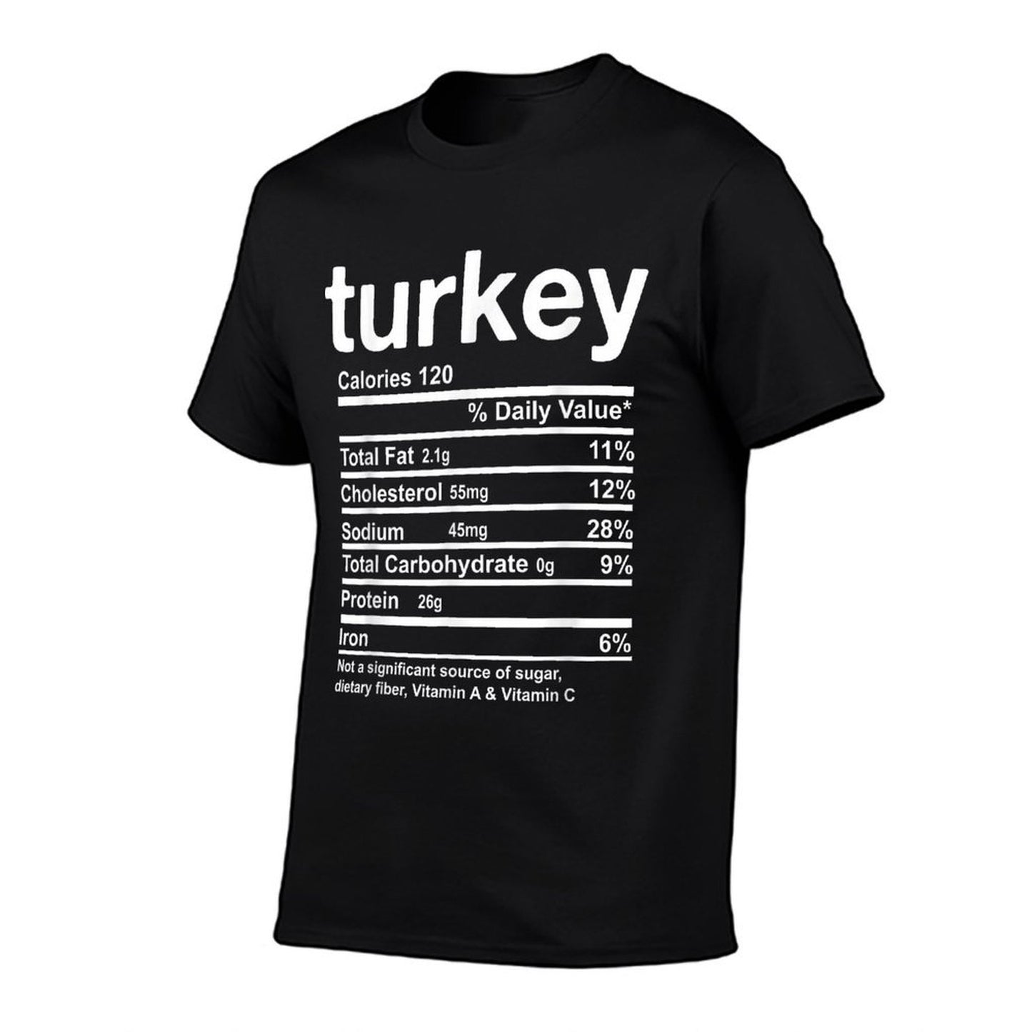 Turkey Nutrition Facts Funny Thanksgiving Food Christmas  Oversized Silhouette T-Shirt