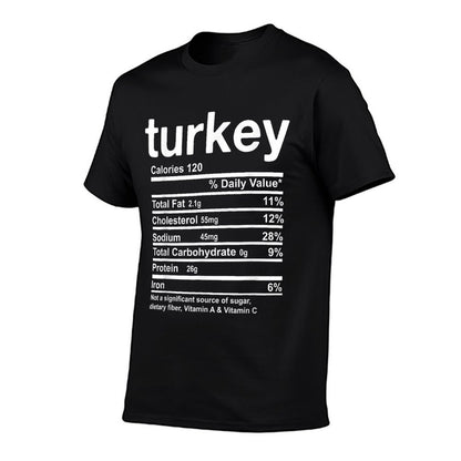 Turkey Nutrition Facts Funny Thanksgiving Food Christmas  Oversized Silhouette T-Shirt