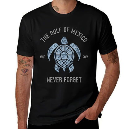 Gulf of Mexico Est 1550 - 2025 Never Forget Turtle  Ribbed Collar T-Shirt
