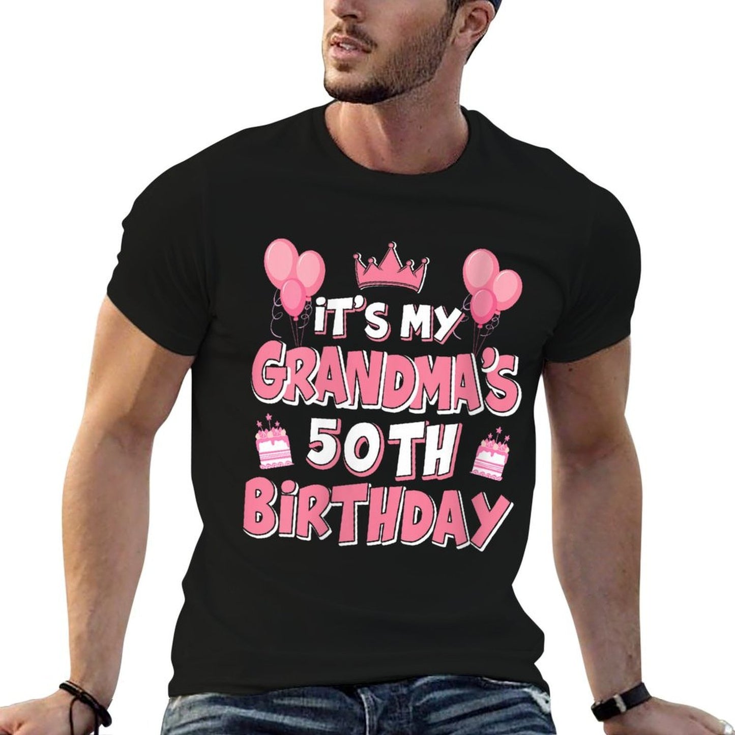Womens Balloons It's My Grandma's 50th Birthday 1975 50 Years Old Comfortable T-Shirt