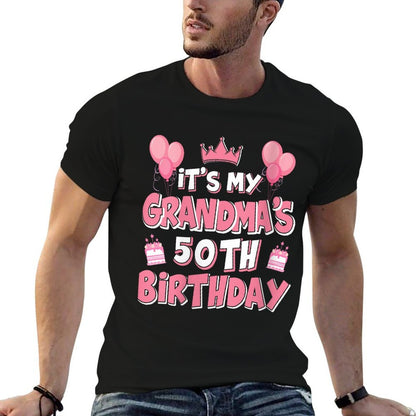 Womens Balloons It's My Grandma's 50th Birthday 1975 50 Years Old Comfortable T-Shirt