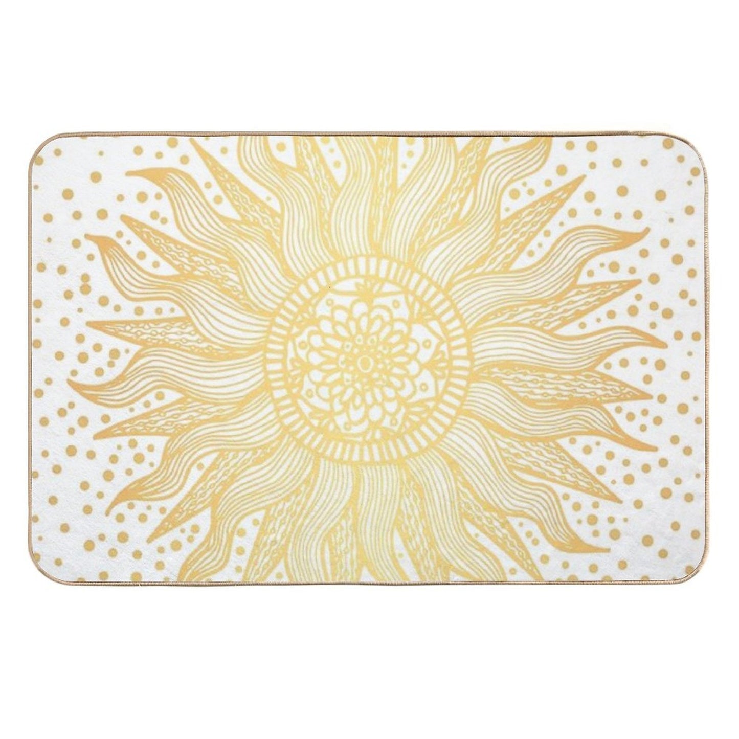 Sun Mandala Gold Confetti  Repositionable Bath Mat