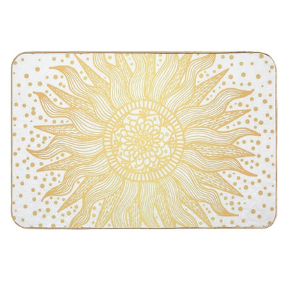 Sun Mandala Gold Confetti  Repositionable Bath Mat