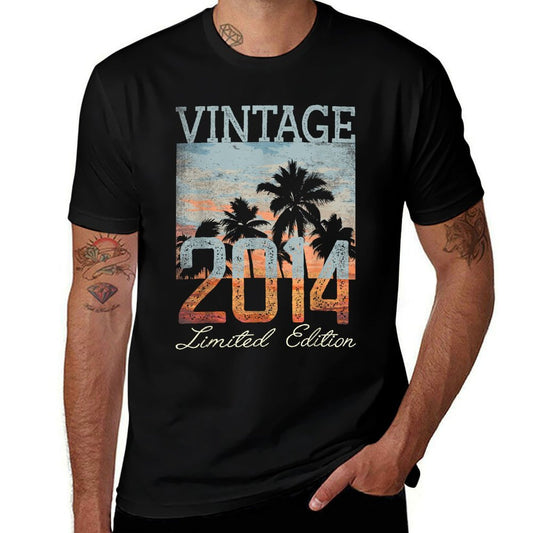 Vintage 2014 Limited Edition 11th Birthday 11 Year Old Gifts  Summer-ready Fabric T-Shirt