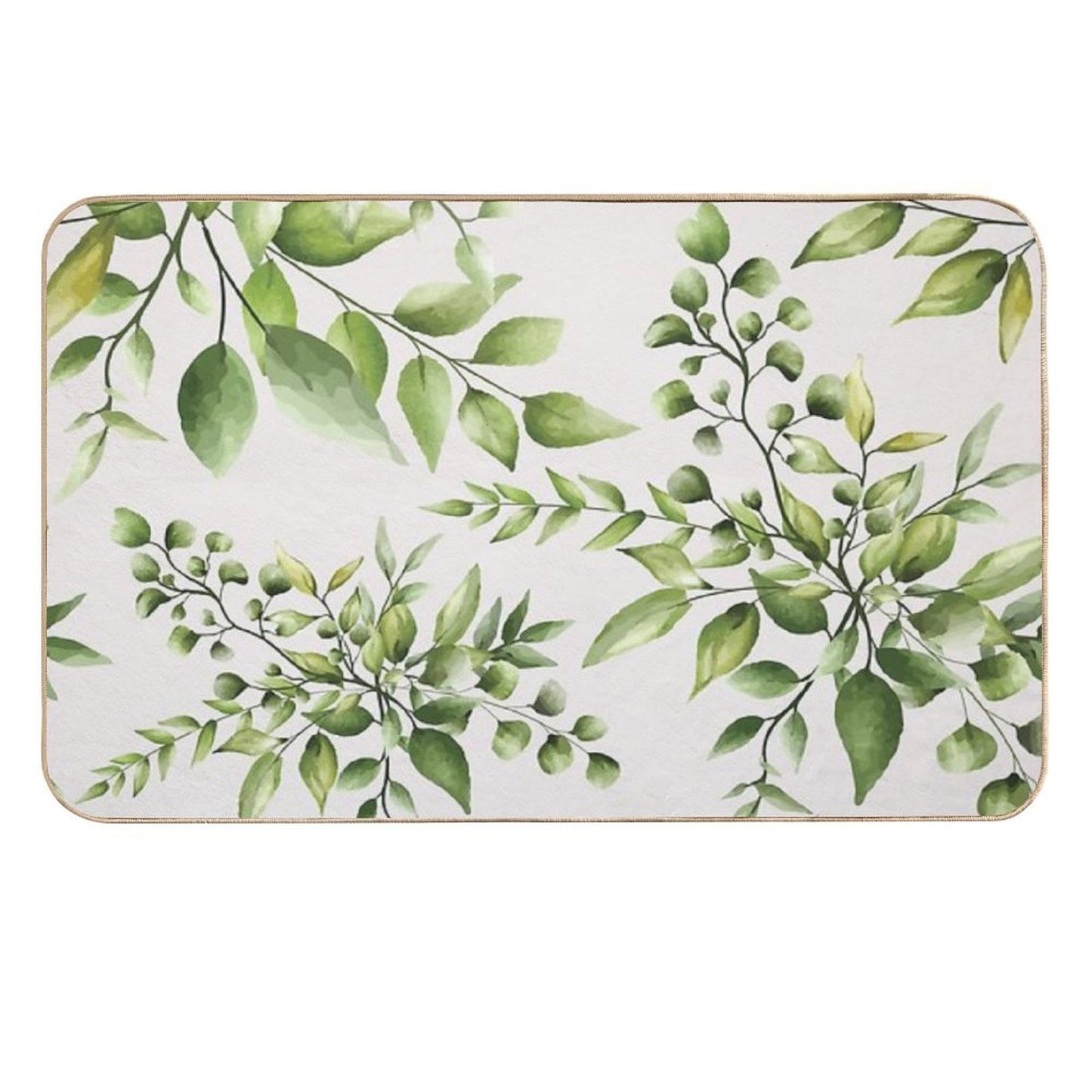 Watercolor Leaves  Anti-Trip Bath Mat