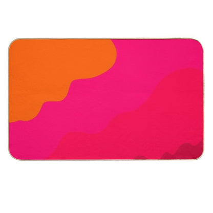 Hot Pink to Orange  Easy To Clean Bath Mat