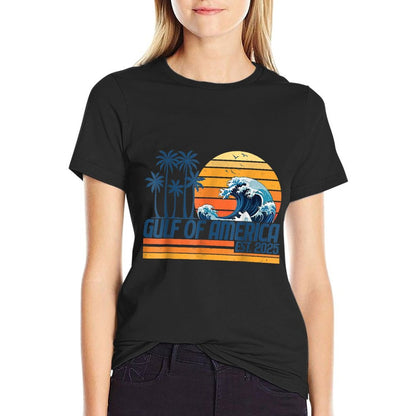 Gulf Of USA America Est 2025 Retro Vintage Gulf Of Mexico Trendy Pattern T-Shirt