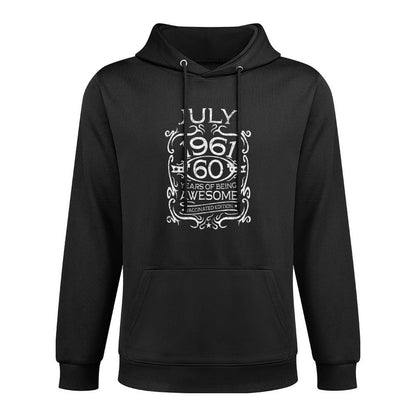 Bday 60 Years Old Apparel Vintage July 1961 60th Birthday Cotton-Polyester Blend Hoodie