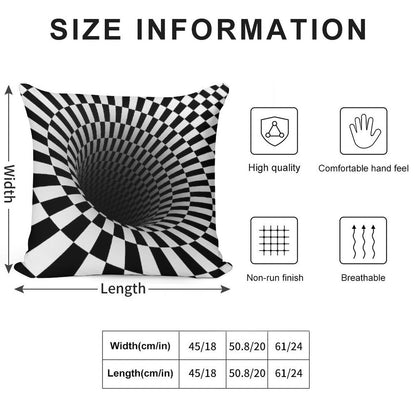 Black And White Optical Illusion Soft Gift Ready Throw Pillow