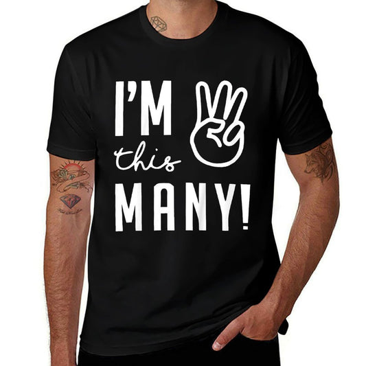 Kids I'm This Many 3 Years Old Funny I'm 3 Fingers Third Birthday  Wrinkle-resistant T-Shirt