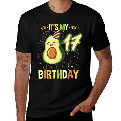 Its My 17th Birthday Avocado  Oversized Silhouette T-Shirt