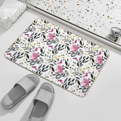 Beautiful Colorful Floral Watercolor Pattern  Anti-Trip Bath Mat