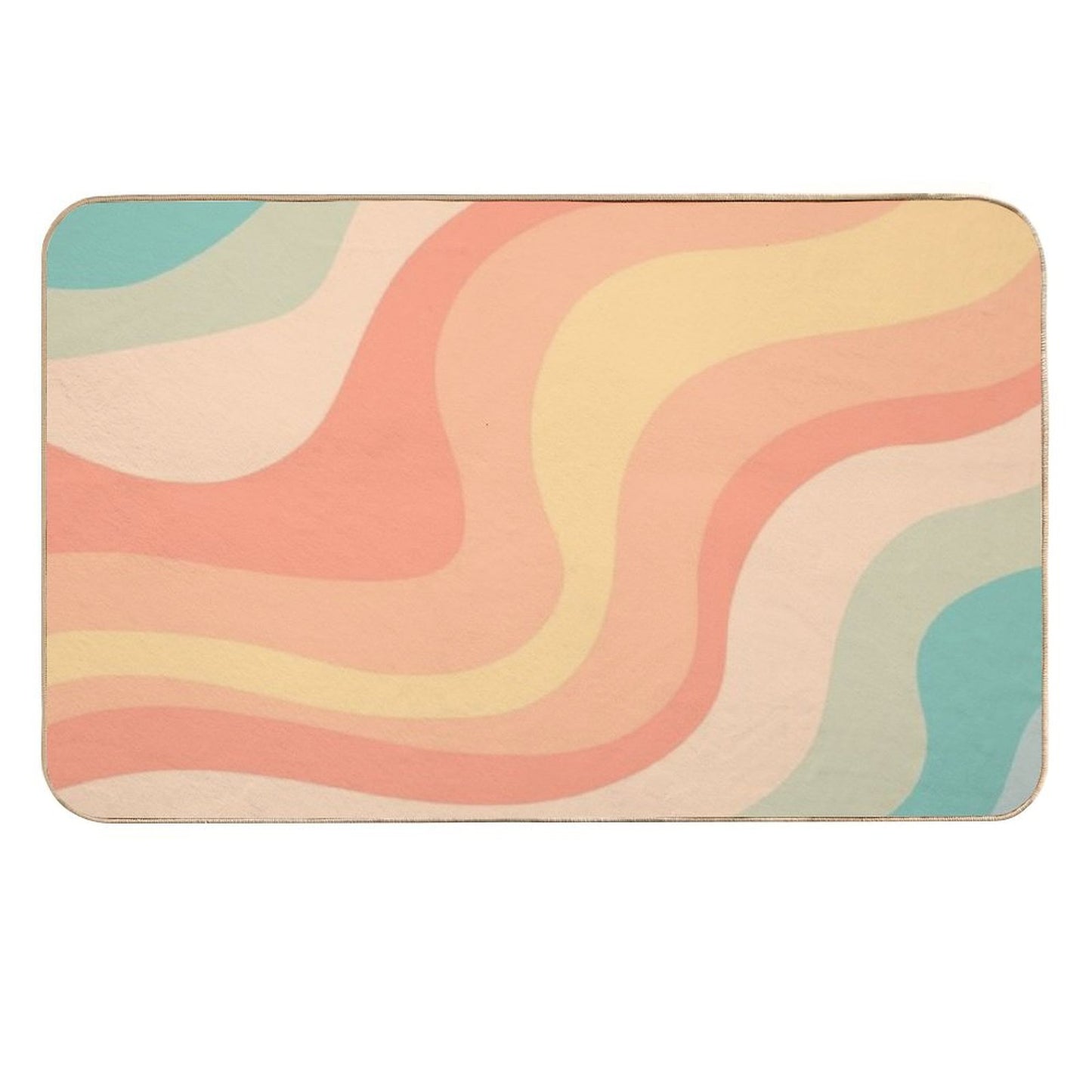 Vintage Groovy Rainbow  Anti-Trip Bath Mat