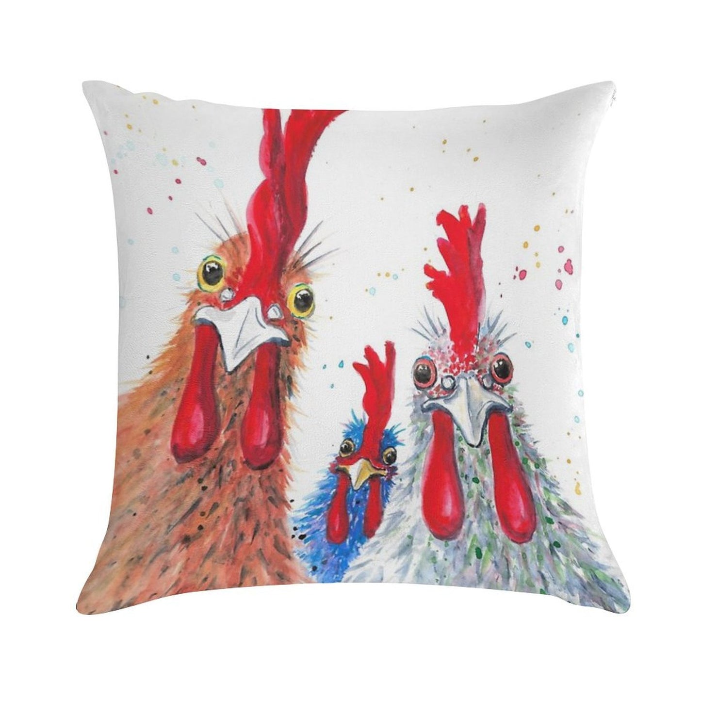 Chicken Ladies, Hen, Chicken, Rooster, Bird Soft Home Decor Throw Pillow