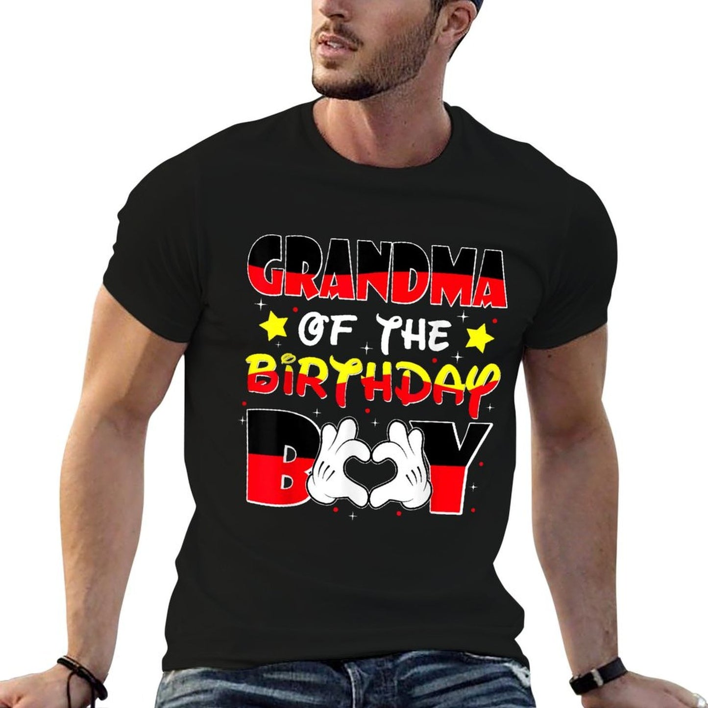 Grandma Of The Birthday Boy Matching Grandson Family  Cotton T-Shirt