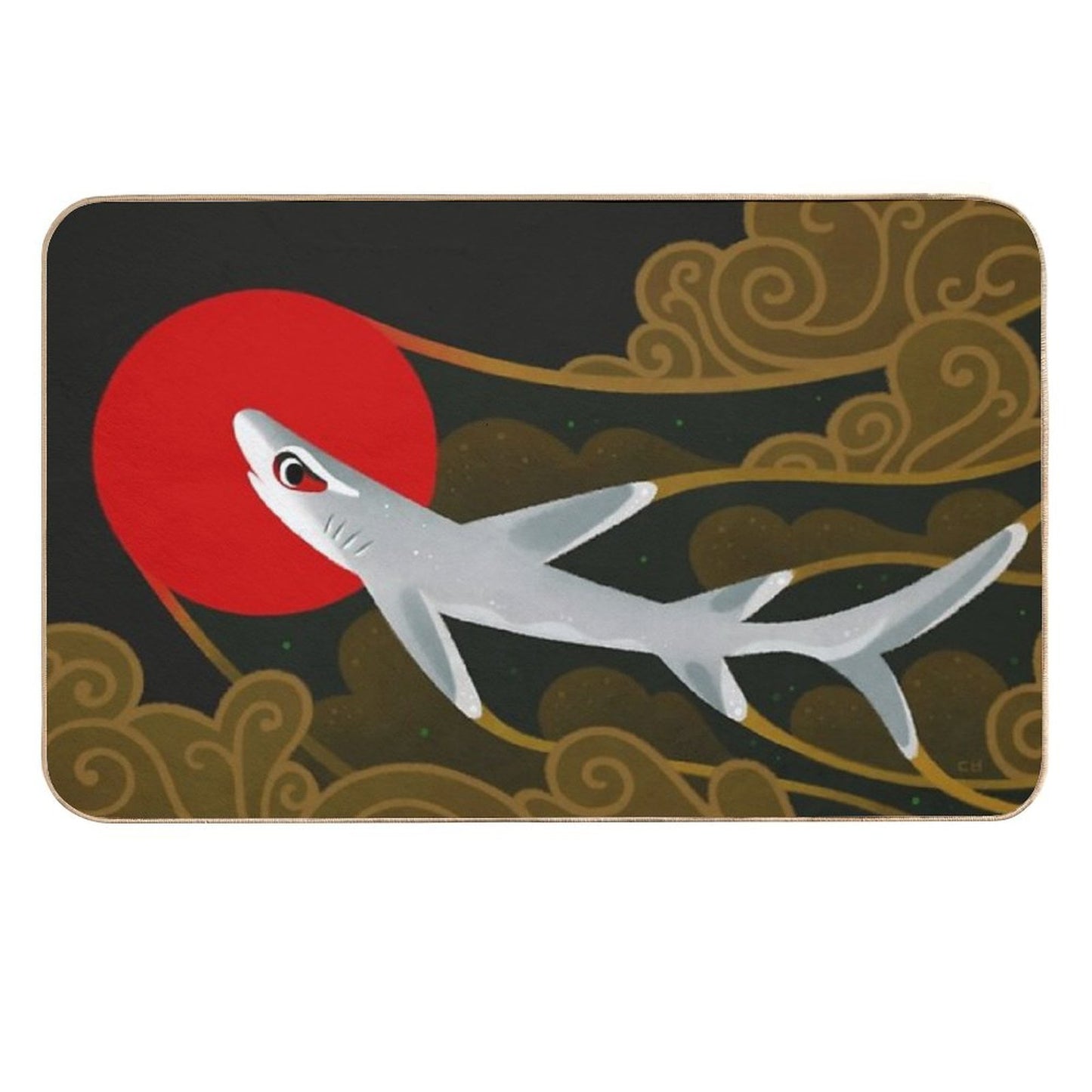 White Tip Reef Shark  Odorless Bath Mat