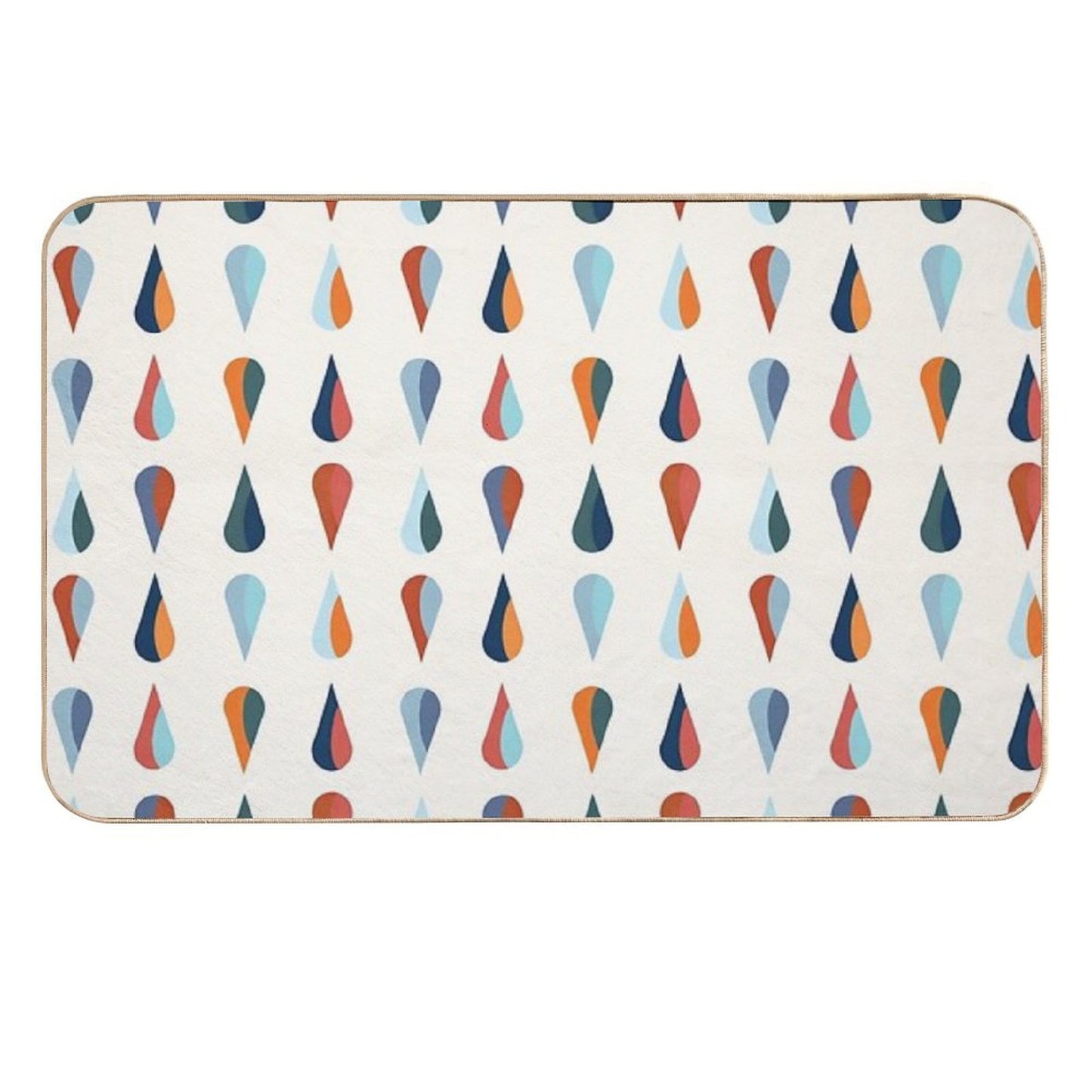 Teardrop Graphic in Blue And Orange  Versatile Bath Mat