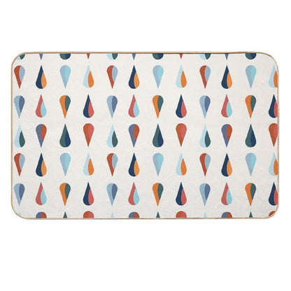 Teardrop Graphic in Blue And Orange  Versatile Bath Mat