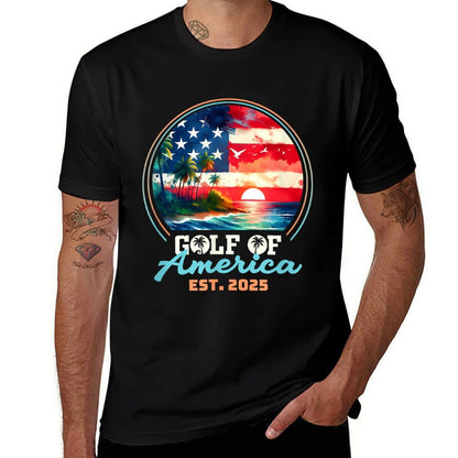 Gulf Of USA America Retro Vintage Beach Tagless Design T-Shirt