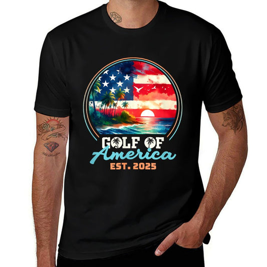 Gulf Of USA America Retro Vintage Beach Tagless Design T-Shirt