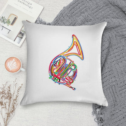 French Horn Soft Skin-Friendly Throw Pillow