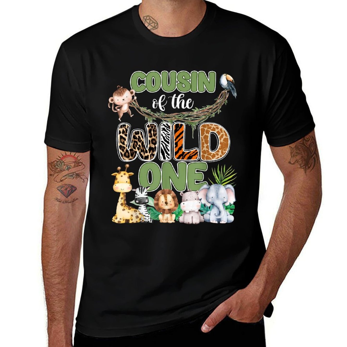 Cousin Of The Wild One 1st Birthday Safari Family Matching  Soft T-Shirt