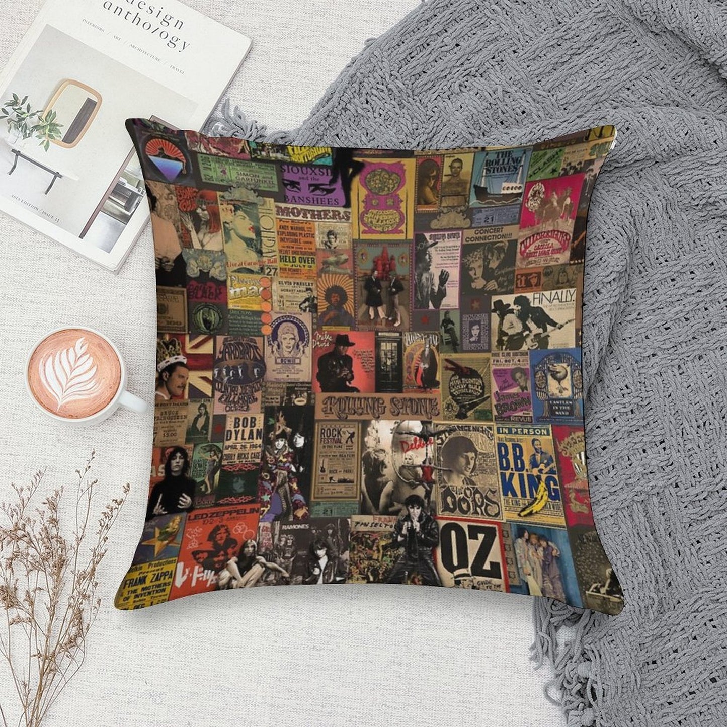 Rock N' Roll Stories II Soft Home Decor Throw Pillow